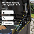 150 Gallon Outdoor Deck Box,Storage Lockable Waterproof Patio Furniture,Garden Tools,Cushions,Pool Accessories Outside Storage Resin Box(Black)