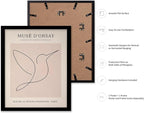 Poster Master Vintage Poster - Retro One Line Hummingbird Drawing Print - Bird Line Art - Minimal Gift for Him, Her, Animal Lover - Abstract Decor for Home, Office, 8x10 Black Framed