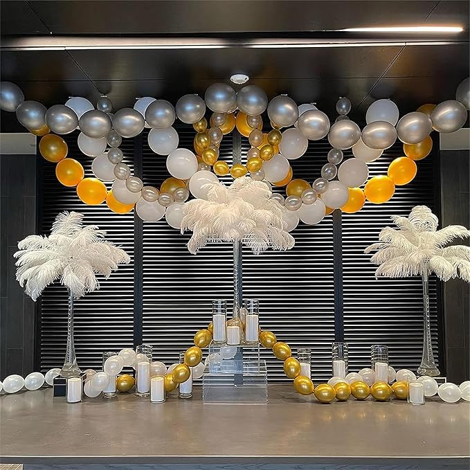 Gold Quick Link Balloons, 60PCS Linking for Balloon Wall Arch Chains, 6inch Linkable for Wedding Birthday Baby Shower Engagement Graduation Party Decorations