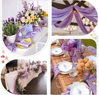 Sioloc 5 Pack Lilac Purple Lavender Cheesecloth Table Runner Fall Autumn Decor for Home 10ft Table Cloth for Tea Wedding Birthday Party Baby Bridal Shower Halloween Thanksgiving