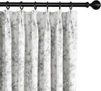Pinch Pleated Vintage Floral Curtains - Room Darkening Drapes for Bedroom Living Room.2 Panels,60 Inches Wide 84 Inches Long