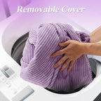 3.5FT Bean Bag Chairs Teardrop Bean Bag Chair for Adults Beanbag Chair with Memory Foam Filled Machine Washable Cover for Living Room, Bedroom (Large,Purple)