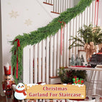 9 Ft Real Touch Christmas Garland Indoor with Pine Cone,Thick and Lush，Soft Bendable Mantle Garland Christmas, Lifelike Cedar Garland, Christmas Garland for Mantle,Indoor Christmas Decorations