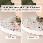 Terrazzo Drink Absorbent Coasters with Holder Set of 6, Ceramic Coaster for Drinks, Coffee Table Decor, Water Absorbing Stone Coaster for Drinks (Confetti)