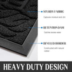 Yimobra Welcome Matt Outdoor, 60x36, Waterproof All-Season Front Door Mat, All-Weather Doormat, Sturdy Natural Rubber, Fade Resistant, Low Profile, Easy Clean Patio Porch Entryway Mat, Black
