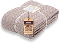 Gold Case Throw Blanket for Bed – 100% Recycled Turkish Cotton Bed Blanket – Decorative Throw Cotton Blankets for Living Room & Bedroom – Woven Twin Blankets - 71x90 - Beige