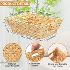 Set of 6 Snack Baskets, Wicker Snack Basket Organizer for Office, Small Wicker Baskets with Handles, (6 Medium Basket)