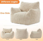 Giant Bean Bag Chairs for Adults with Filling Plush Fluffy Bean Bag Chairs for Teens with Armrests Comfy BeanBag Lazy Couch Sofa Chair for Bedroom Living Room Reading