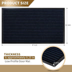 Yimobra Front Door Mat Outdoor Indoor Entrance, 100% Waterproof All-Season All Weather Doormat, Welcome Matt Outside Entry, Non Slip, Low Profile, Heavy Duty Patio Porch Floor Mats,47 x 32,Navy Blue