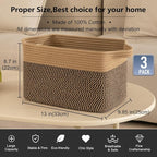 OIAHOMY 3 Pack Storage Basket for Organizing, 13''X9.85''X8.7'' Storage Bins,Woven Basket Basket with Handles, Toy Storage Basket Bin,Stylish Room Decor Basket, Yellow & Black
