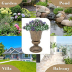 Athena Collection 20''H Garden Plastic Urn Vintage Tall Planter Urn Patio Large Flower Pot Porch Planter Large Planter for Indoor Outdoor Plant, Bronze