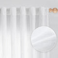 MYSKY HOME White Sheer Curtains 63 inch length Light Filtering Semi Sheer Curtains for Bedroom Short Window Treatment Privacy Protect Drapes Set, Back Tab Boho Farmhouse Linen Soft, 50" Wide, 2 Panels