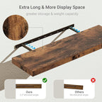 10 inches Deep Floating Shelves 36 inch Long, Sing Shelves for Wall Heavy Duty for Bedroom, Bathroom, Living Room, Kitchen, Office, Farmhouse Shelf Home Decor, Set of 1, Rustic Brown