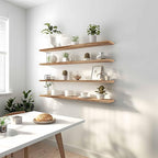 48 Inch Floating Shelves for Wall Rustic Light Wood Wall Shelves for Bedroom Set of 4