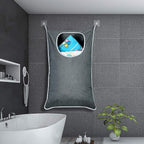 Hanging Laundry Bag with Over Door Hooks, Laundry Hamper and Space Saving Laundry Bag with Zipper, Hanging Hamper for Clothes, Toys, Towels, ...（36"x 22",Grey-2Pack)