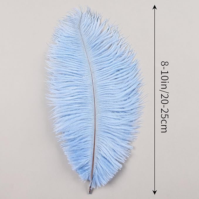 THARAHT Light Purple Ostrich Feathers 24pcs Natural Bulk 8-10Inch 20cm-25cm for Crafts Wedding Party Centerpieces Easter Gatsbi and Home Decoration Feathers