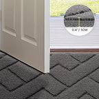 hicorfe Indoor Door Mat,Non Slip Door Mats,32"x48" Front Back Door Mat Rubber Backing,Absorbent Resist Dirt Entrance Inside Floor Mats for Entryway Washable Low-Profile(Grey)