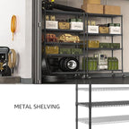 IZEUK Garage Shelving Wide Storage Shelves 4 Tier Metal Shelves 3200 LBS Heavy Duty Adjustable Utility Shelf Rack Black 23.6" D x 53.1" W x 73.6" H