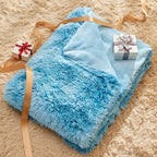 GONAAP Fuzzy Faux Fur Throw Blanket Twin Size Tie-dye Ocean Blue Super Soft Cozy Plush Fuzzy Shaggy Blanket for Couch Sofa Bed (Tie-dye Ocean Blue, Twin(60"x80"))
