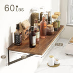 Fun Memories 27.5" W x12 D Floating Shelves, Large Wall Shelves 27.5 Inch Long, Set of 2, Farmhouse Wood Floating Shelf Wall Mounted, Deep Shelves for Bathroom, Living Room, Kitchen, Walnut Color