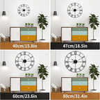 Large Wall Clock for Living Room Decor - 100cm/ 40 Inch Nearly Silent Non-Ticking Metal Wall Clocks Battery Operated, Vintage Decorative Modern Wall Clock for Bedroom, Office, Farmhouse Decor