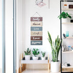 Hanging Wall Decor Sign - Welcome Vertical Wall Art Decorations, Rustic Home Accessories for Living Room, Bedroom, Family, Dining, and Kitchen, Outdoor Signs for House, Live, Laugh, Love Plaques