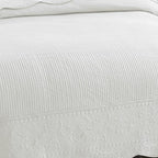 MarCielo 3-Piece 100% Cotton Oversized Bedspread Lightweight Quilt Coverlet Embroidery Farmhouse Bedding Set (TG Bright White, Oversized King (118"x106"))