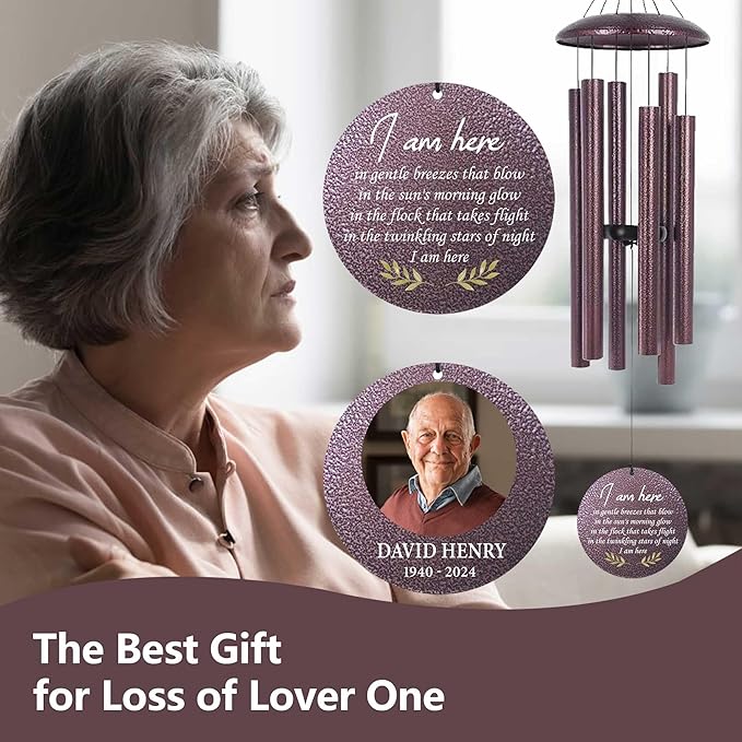 ASTARIN Happy Retirement Gifts Wind Chimes, Personalized 30" Wind Chime for Teacher Coworkers Boss, Personalized Retire Gifts Deep Tone Windchime