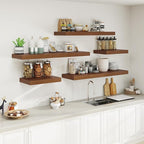 Heimlove 12" Deep Floating Shelves for Wall, 24 Inch Wall Shelf Bathroom Shelves Set of 1, Wall Mounted Shelves for Books Living Room Laundry Room Bedroom Kitchen Home Office, Walnut