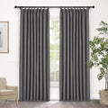 Macochico Pinch Pleated Full Blackout Curtains for Bedroom Living Room Natural Grey Linen Curtains Thermal Insulated and Noise Reducing Window Panels with Tieback Shabby Chic Decor 84”Wx84”L 1 Panel