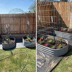 2 Pack 6x3x1FT Galvanized Raised Garden Bed Kit Oval Metal Ground Planter Box Outdoor Bottomless Planter Raised Beds for Vegetables Flowers Herbs Fruits, Green