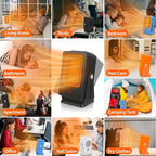 Portable Space Heaters for Indoor Use,Desktop Heater with 900W PTC 2s Fast Heating, 30° Adjustable Angle Design Small Electric Heater Lightweight for Personal, Office,Room,White