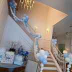 Blue and White Link Balloons, 60PCS Baby Light Blue White Linking Balloons with Tail for Making Balloon Wall Arch and Chains, Quick Balloon for Wedding Birthday Baby Shower Party Decorations (6inch)