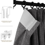 150 Inches Extra Wide Room Divider Draperies, Pinch Pleat Drapes, Absolutely Blackout Sliding Door Drapery, Total Privacy Ceiling Track Curtains, 150" W by 102" L, Natural Grey (1 Panel)