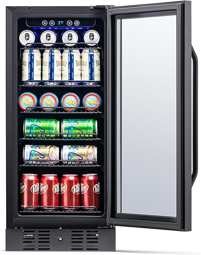 Newair 24" Wine and Beverage Refrigerator 20 Bottle and 70 Can Capacity, Built-in or Freestanding Cooler, Dual Zone Fridge in Stainless Steel with Splitshelf