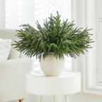 WeGuard 32 Pcs Real Touch Artificial Norfolk Pine Branches, 18 Inches Faux Cedar Pine Stem Fake Christmas Greenery Picks for Vase DIY Garland Wreath Christmas Decor Home Decor