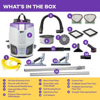 ProTeam GoFit 3 Commercial Backpack Vacuum with ProBlade Hard Surface & Carpet Tool Kit, 3 qt, Corded