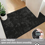 BEQHAUSE Dirt Trapper Door Mat 32"x48" Non-Slip Door Mats Washable Entryway Rugs Stain Resistant Doormat Absorbent Welcome Floor Mat for Front Back Door, Muddy Wet Shoes & Paws,Black