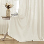 Joydeco Linen Curtains 2 Panel Set, Ivory on Linen Curtains 84 Inch, Light Filtering Drapes for Living Room, 70 Inches Wide Drapes with Rod Pocket Back Tab (84" L x 70" W)