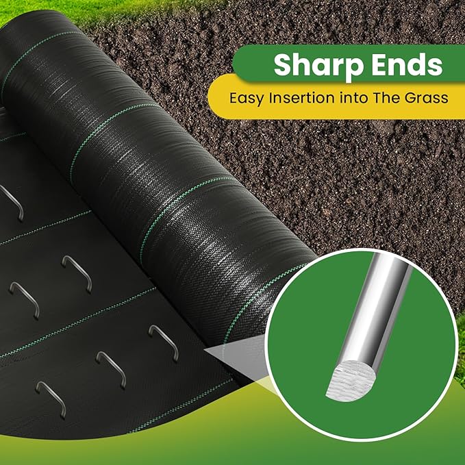 Landscape Staples 12 Inch 120 Pack, Garden Stakes Galvanized Garden Staples 11 Gauge, Plant Cover Stakes for Lawn Weed Barrier