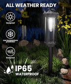 8 Pack Solar Pathway Lights Outdoor,Super Brightness IP65 Waterproof Auto On/Off Solar Path Lights, Garden Solar Powered Landscape Lighting for Outside Yard Garden Driveway Walkway Decor