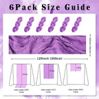6 Pack Purple Cheesecloth Table Runner 10FT Boho Fabric Rustic Cheese Cloth Table Runner for Wedding Bridal Shower Baby Shower Gauze Sheer Birthday Party Table Decorations 20 x 120 Inch Long