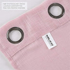 MIUCO Semi Sheer Curtains Poly Linen Textured Solid Grommet Curtains 63 Inches Long for Living Room 2 Panels (2 x 37 Wide x 63" Long) Pink
