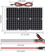 SOLPERK Solar Panel Kit 30W 12V, Solar Battery Trickle Charger Maintainer + Upgrade Waterproof Controller + Adjustable Mount Bracket for Boat Car RV Motorcycle Marine Automotive