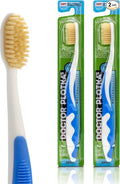 MOUTHWATCHERS Soft Flossing Manual Toothbrush for Adults, 2 Pack, Blue, Ultra Clean, Good for Sensitive Teeth and Gums, by Dr. Plotka's