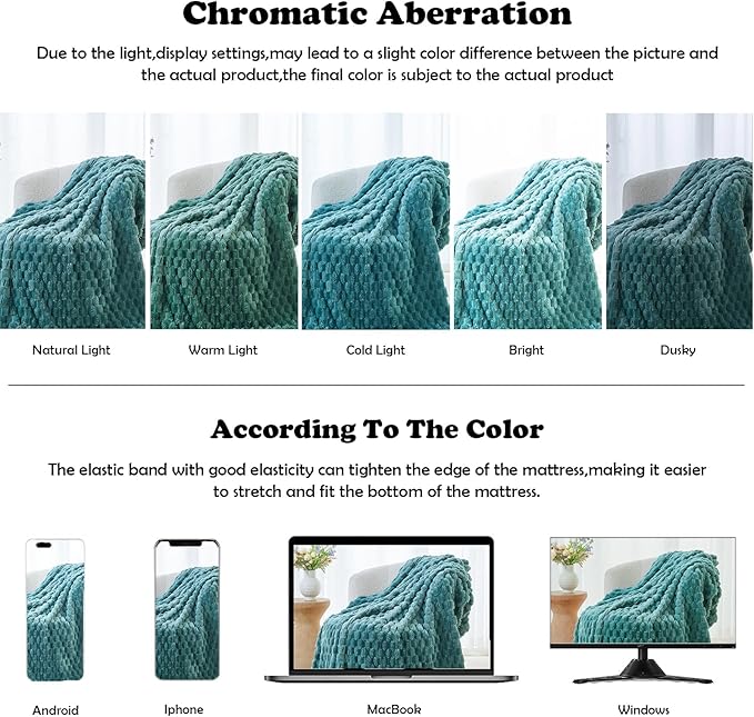 NEWCOSPLAY Super Soft King Blanket Light Teal Premium Silky Flannel Fleece 3D Clouds Stylish Jacquard Lightweight Bed Blanket All Season Use 350GSM (Light Teal, King(90"x110"))