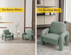 Modern Sherpa Accent Chair, Teddy Upholstered Arm Single Sofa, Cozy Fluffy Reading Chair for Living Room, Bedrooms, Corner (Mint Green)