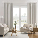 132 Inch Blackout Curtains Panels Set,Linen Textured Custom Curtains High Ceiling to Floor Rod Pocket Back Tab Farmhouse Dark Out Window Drapes for Living Room 11ft Length,Natural Birch/Ivory