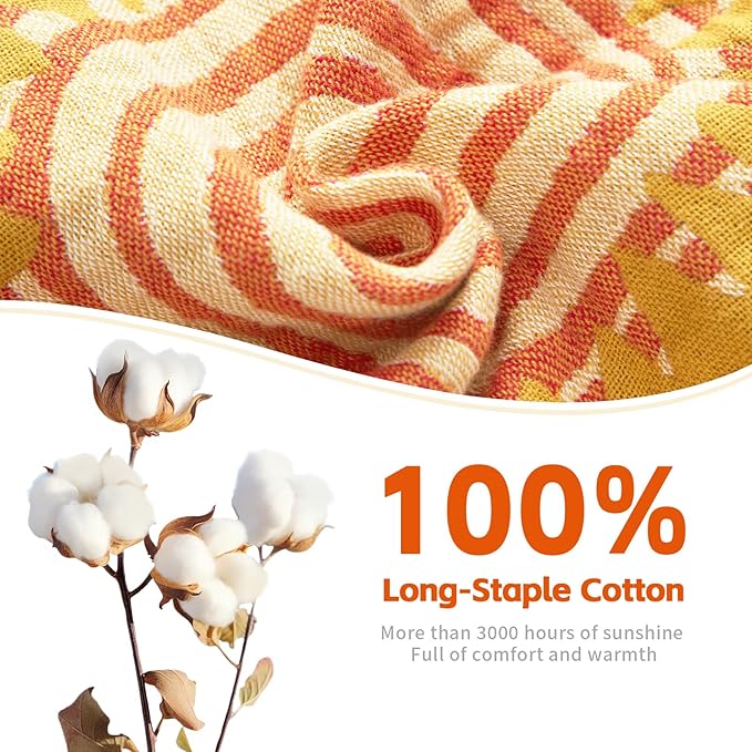 Vintage Throw Blanket Pure Cotton Soft Cozy Breathable Blanket for Couch Reversible Floral Printed Outdoor Throw Blanket Home Decor (60"x80",03-Colorful Art)