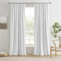 RAIN CITY Snow White Window Curtains 120 Inches Long Room Darkening Privacy Curtains for Living Room Blackout Hook Drapes Back Tab 2 Panels 120 Length